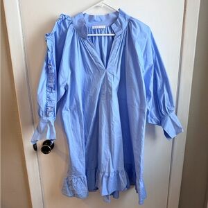 Karlie puff sleeves blue dress